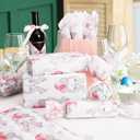 60 Sheets Easter Bunny Ballon Tissue Paper Bluk, 20 x 14'' Preppy Bunny Ballon Patterns Wrapping Paper for Spring Easter Birthday Gift Bag Supplies