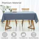 maxmill Linen Textured Rectangular Tablecloth Water Resistant Wrinkle Free Spillproof Stain Proof Table Cloth for Dining Room Decoration Banquet Party Wedding Holiday Dinner, 60 x 84 Inch Demin Blue