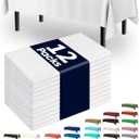 Pureegg Plastic Table Cloth Disposable 12 Pack, 54 x 108 Inch Table Cloths, Party, Picnic, Wedding, Decorative Tablecloths, Rectangle, White Plastic Cover, Leakproof & Sturdy, White