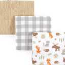 Hudson Baby Unisex Baby Cotton Flannel Receiving Blankets, Woodland, One Size