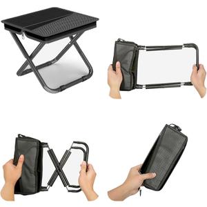 2-in-1 Collapsible Camping Stool & Sling Bag / 220LB Load Capacity Folding Portable Fishing Stool/Collapsible Stool for Camping, Hiking, Fishing, Gardening & Beach Outdoor Activities