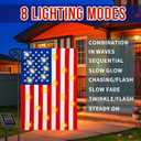 12 x 18 Double Sided American Garden Flag with Lights- Solar LED Burlap US Flag, Luminable Yard Garden Flag for Patio Lawn Outside Outdoor Decorative