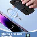 TopMade for MagSafe Wallet Magnetic Card Holder for iPhone 17/16/15/14/13/12 Series, Strongest Magnetic Phone Wallet Stand Adjustable, Slim Leather 5 Cards Holder RFID Blocking, Black Carbon Fiber