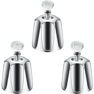 Metal 3 Piece Shower Knob Replacement, Compatible with Price Pfister Shower Verve and tub/Shower Faucet Handle, Shower Knob for 12 tooth 9.5mm valve stem, Height 2.35 in Width 2.35 in (Chrome)