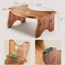 TINAMO Acacia Wood Foldable Toilet Stool for Bathroom Adults - 7.2" Poop Stool for Kids - Pooping Stool Squat with Anti Slip Layer - Bathroom Stools for Sitting/Travel (Acacia, 7.2" Height)