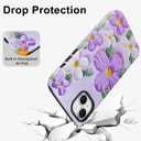 KANGHAR Cute Case for iPhone 14 Case for Women Girls [Compatible with MagSafe] Purple & White Oil Painting Floral Print Pattern Design, Aesthetic Girly Flowers Magnetic Protective Phone Cover