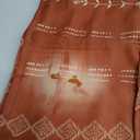 Renaiss 42 x 63 Inch Boho Linen Curtains Blackout for Bedroom Vintage Terracotta Floral Pattern Farmhouse Rod Pocket Curtain Decor Bohemian Living Dining Room Window Treatment Rust Orange 2 Panels