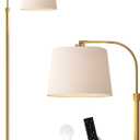 Oneach 62" Arc Floor Lamp for Living Rooms, Gold Tall Standing Lamps with Remote and Stepless Dimmable Bulb, Modern Reading Light for Bedrooms Corner Nursery Kid Office (Bulb Included)