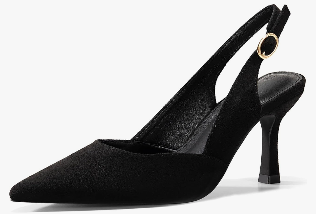 Rilista Women's Slingback Kitten Heels Closed Pointed Toe Wedding Party Dress Pumps Shoes 8