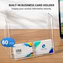 KTRIO Acrylic Brochure Holder 8.5x11 Inches with Business Card Holder 2 Pack, Clear Plastic Brochure Display Stand for Pamphlets, Magazine, Flyers, Booklets, Literature, Signs, Menu, Business Cards