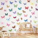 Butterfly Wall Decals 76Pcs, 8 Sheets Colorful Butterflies Wall Stickers Peel and Stick for Girls Bedroom Nursery Room DIY Art Decorations