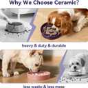 Ceramic Slow Feeder Dog Bowl - Feeding Dish for Fast Eaters - Maze Dog Bowl to Slow Down Eating - Ideal Food Control Dish for Small Breeds - 0.8 Cups (80g) - 6.3 Inch - Pink