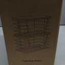 ALOCEO 2 Pack Stackable Wire Storage Basket with Bamboo Lip, Trash Bag Dispenser Under Sink for 4-13 Gal Bags, Kitchen Storage Bins for Potato and Onion, Brown