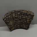 5-Piece Rattan Christmas Tree Collar - 24" Rustic Farmhouse Tree Skirt- Xmas Tree Base Cover for Christmas Decoration- Woven Holiday Tree Ring Accessory for Home, Living Room (Black Wash, 24 in)