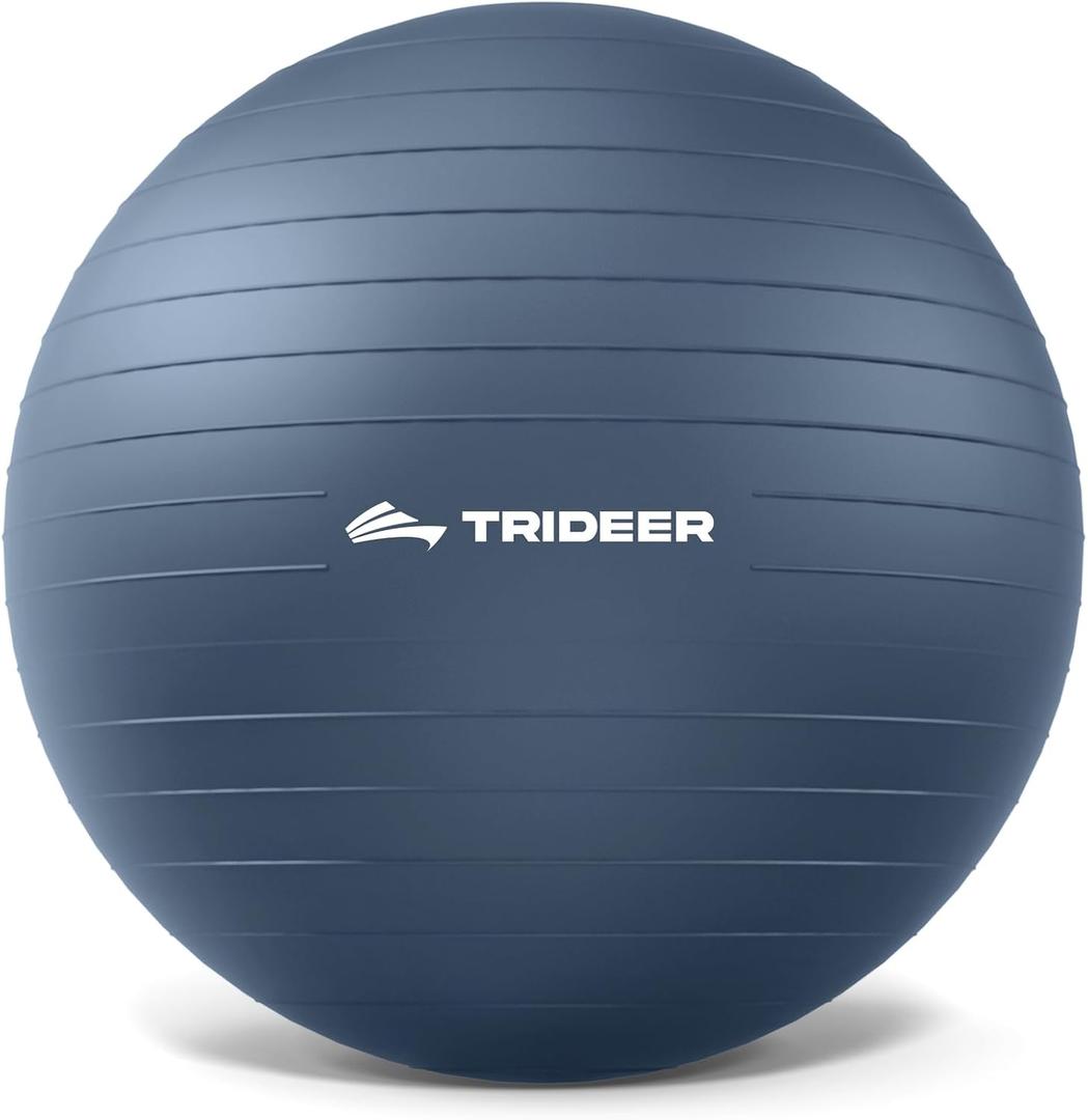 Trideer Exercise Ball for Yoga, Pilates & Fitness Stability Ball Equipment for Home Gym & Office Chair, Core & Balance Training Accessories, Physical Therapy Equipment, Quick Pump Included, L(23-26ines/58-65cm)