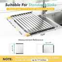 Roll Up Dish Drying Rack Over The Sink, Stainless Steel Collapsible Dish Drainer Rack for Kitchen Sink, Non-Slip Heat Resistant Space Saving Sink Drying Rack, 17.7" x 12.8"