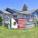 American Mexican Friendship Flag 4x6FT USA Mexico Flag Fade Proof Vivid Color Polyester with Brass Grommets For Indoor Outdoor (A, 4x6FT)