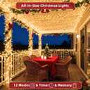 300LED 75FT Christmas Lights Indoor, LED Christmas Tree Decoration Lights with 12 Modes & Timer Memory, Dimmable Plug In Waterproof LED Xmas Light for Yard Trees Wedding Party Holiday Warm White