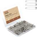 XKDOUS 3 Inch Large Safety Pins 100 pcs Silver Pins Bulk Heavy Duty for Clothes, Sewing, Craft