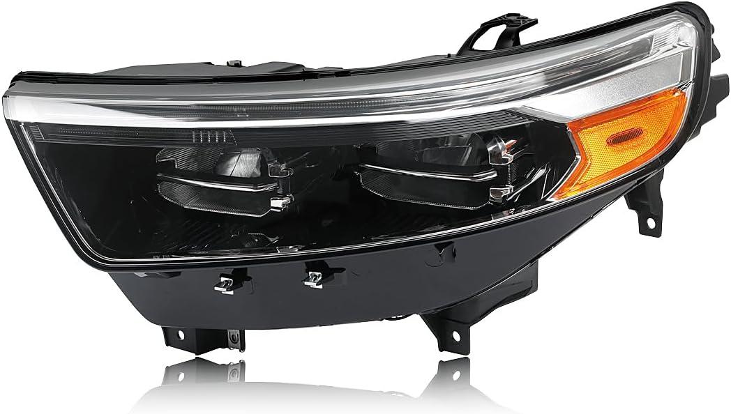 Black LED Headlight Assembly Compatible With 2020-2024 Ford Explorer XLT/Limited non-Adaptive Full LED w/DRL Headlights OE Style Headlamp Left Driver Side MB5Z13008AU FO2502399