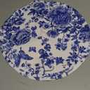 Blue Floral Round Placemats, Heat Resistant Placemats Set of 4, Washable Oriental Aesthetics Placemats for Party Decoration, Dining, Christmas, Wedding, Artworks on The Dining Table, 15.35 Inch