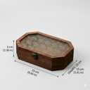 9 Inch Wooden Keepsake Box - Vintage Memory Box For Keepsakes, Decorative Jewelry Storage With Glass Lid - Walnut Wood
