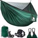 Covacure Camping Hammock - Lightweight Double Hammock, Hold Up to 772lbs, Portable Hammocks for Indoor, Outdoor, Hiking, Camping, Backpacking, Travel, Backyard, BeachDark Green