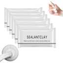 6 Pcs Waterproof Sealant Mastic, 2025 Upgrade White Seal Putty Waterproof Duct Seal Repair Sealing Clay, Quick Mending Mud for Drain Connection, Wall Hole, Air Conditioning Holes