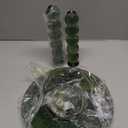 Acrylic Side Table, End Table Round Top with Solid Post for Living Room, Bedroom, Balcony, Easy Assembly (Pedestal, Green)