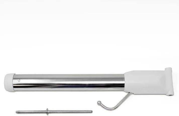 Door Towel Rack  No-Drill Hinge-Mounted Towel Bar for Bathroom or Bedroom Doors, No Assembly, Works with Standard Interior Doors, Space-Saving Telescoping Design (Black/White) (White)