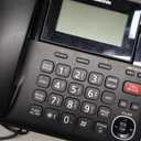 Panasonic Corded Phone/Cordless Phone with Answering Machine, Advanced Call Block and 2-Way Recording, 2 Handsets Expandable up to 6 Cordless Handsets - KX-TGF852B (Black)