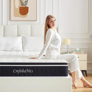 Twin Mattress, 10 Inch Memory Foam Hybrid Mattress in a Box with Independent Spring for Motion Isolation and Pressure Relief, Comfortable Medium Firm