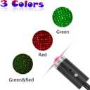 USB Star Light Sound Activated Projector, 3 Colors + 9 Lighting Effects, Aevdor Auto Roof Star Romantic USB Night Light for Bedroom, Car, Party, Ceiling and More- Plug and Play (Red & Green)