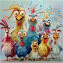 Thanksgiving Chicken Puzzles for Adults 1000 Pieces, Funny Chicken Family Jigsaw Puzzles, Colorful Winter Animal Puzzle as Home Decor