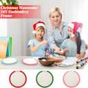 AceOrbit 3 Pcs DIY Christmas Paint Craft Kit Beaded Embroidery Hoop Frame with DIY Paint 8 Inch Boho Wooden Beaded Round Hoop Frame Christmas Crafts for Adults Ideal Painting Decoration