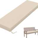 Outdoor Bench Cushion 60183.5 in Thick Waterproof Patio Furniture Cushions, Patio Porch Swing Replacement Seat Pad with Tie Straps and Anti-Slip, for Backyard Garden, Cream