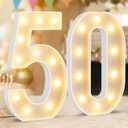 50th Birthday Decorations,12.6 Inch Marquee Numbers for 50th Wedding Anniversary Decorations,Light Up Numbers 50 Sign for Party Backdrop Wall,Table Decoration,Upgraded Large Size Number 50