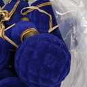 XmasExp 36PCS Velvet Christmas Ornaments Set Mixed Flocked Balls Ornaments Shatterproof Christmas Tree Decorations for Holiday,Party,HomeNavy Blue