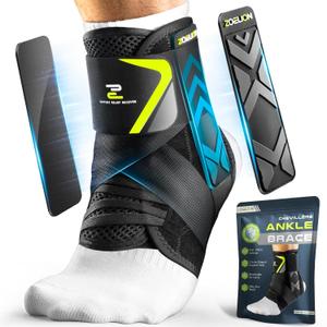 ZOELION Ankle Brace for Men Women with Auto-adaptive Side Pads, [Slim Fit & Flex Support] Ankle Stabilizer Support, Quick Hook & Loop Lace Up Ankle Brace for Sprained Ankle,Injury Recovery,Sports, M