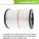 Replacement Cartridge Filter for Shop Vac Craftsman 9-17816 Filter for Craftsman 17816 Vacuum Filter General Purpose Wet Dry Air Filter for 5 & Larger Gallon Vacuum Cleaner 2 Packs