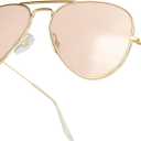 livho Sunglasses for Men Women Aviator Polarized Metal Mirror UV 400 Lens Protection (*Gold Light Pink)