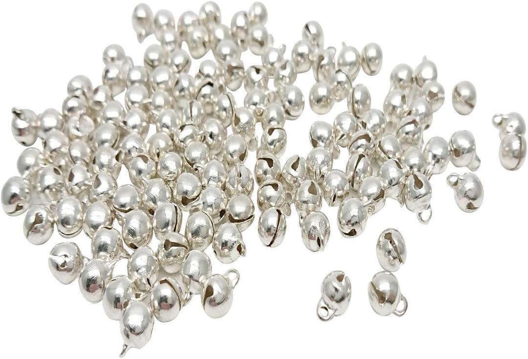 1/4-Inch Jingle Bell/Small Bell/Mini Bell DIY Bracelet Anklets Necklace Knitting/Jewelry Making, 100pcs, Silver