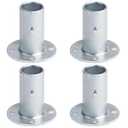 GBGS 4 Pack 1-5/8" Chain Link Fence Post Floor Flanges,Heavy Duty Round Post Base,3-1/2" Height