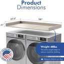 OfficeSimpli Washer Dryer Countertop, Made in USA, 27.5 x 58 in, Rustic Oak, Large