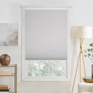 Cordless No Tools No Drill Cordless Cellular Shades, Blackout Light Blocking Honeycomb Shades for Home, Thermal Insulation Blinds for Windows, Easy to Install (White)