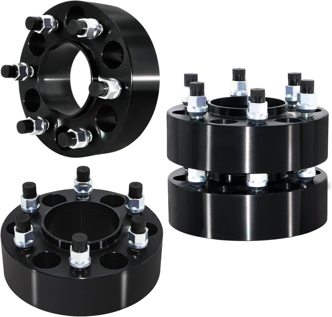 2.0 inch 6x5.5" Wheel Spacers M14x1.5 Studs, 4pcs 6x139.7 78.1mm Hub Bore for 1999-2024 Chevy Silverado GMC Sierra 1500 Yukon Escalade, 03-14 Savana Express Tahoe, 07-13 Avalanche, 15-24 Suburban