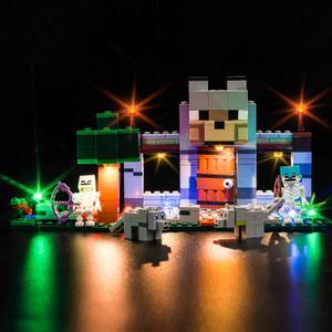 Upgraded Led Light Kit for Lego The Wolf Stronghold Building Set, Compatible with Lego 21261 (Model Not Included)