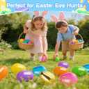 MGparty 50 Pcs 3.5" Large Fillable Easter Eggs with 8 Golden Eggs, Plastic Easter Eggs Empty Bulk for Egg Hunt, Easter Basket Stuffers, Party Favors and Decorations
