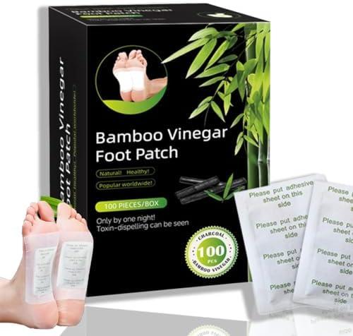 Foot Pads, 100 Pcs, Natural Bamboo Vinegar Patches | Breathable Adhesive, Care & Relaxation, Overnight Foot Care, Better Sleep Quality