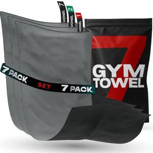 Workout Towels for Gym Pack 7 - Sweat Microfiber Fast Drying Towel Gym Sweat Towel with Hook Compact Absorbent Exercise Towel for Men and Women